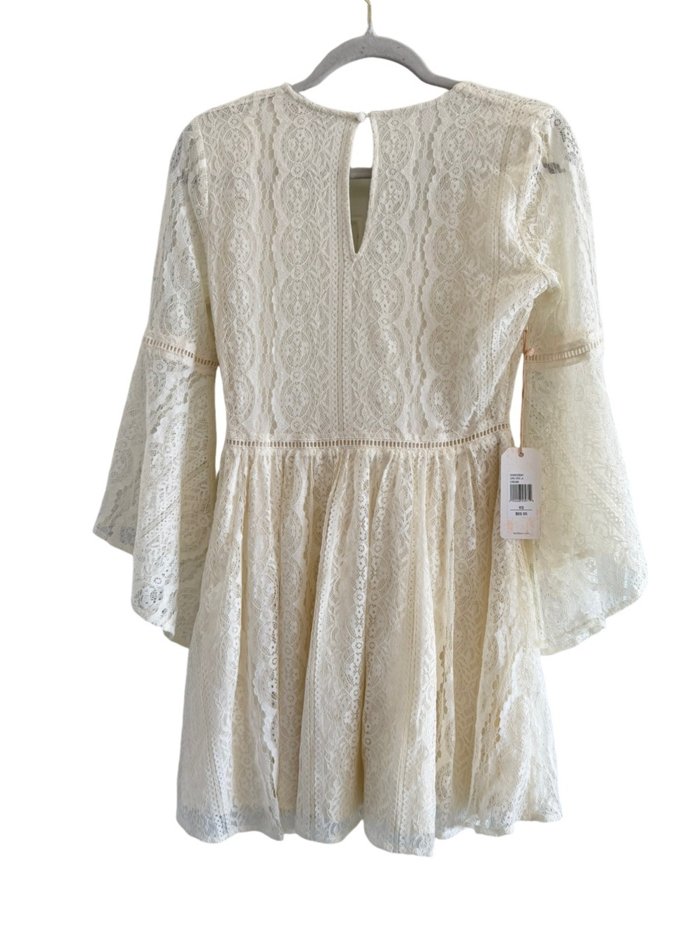 SHYANNE Lace Western Dress Cream Size XS Boho Romantic Mini Dress - Picture 4 of 13